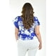 thumbnail image 3 of Blusa manga con olanes Roman Fashion /Tallas Extras, 1843 (Flor Azul rey) azul 38, 3 of 6