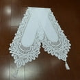 thumbnail image 4 of 1 Pcs White Lace Table Runner Vintage Hand Knitted Floral Table Runner Tasseled Edge Floral Table Cloth for Engagement Wedding Party Decor, 4 of 8