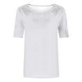 thumbnail image 5 of Posijego Women's Plus Size T-Shirts Plain Short Sleeve Classic Tee S-5XL Womens Casual Crewneck Summer Tunic Tops, 5 of 6