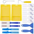 thumbnail image 1 of Juego de 28 rodillos de pintura pequeños, kit de mini rodillos de pintura de 2 pulgadas con cubiertas de microfibra de espuma y raspador, bandeja de pintura resistente, suministros de rodillos de, 1 of 6