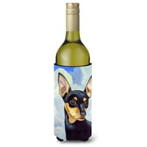 Carolines Treasures 7073LITERK Min Pin Black and Tan Wine Bottle Hugger Wine Bottle multicolor