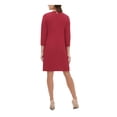 thumbnail image 2 of Tommy Hilfiger Womens Grommet Split Neck Shift Dress Red 2, 2 of 2
