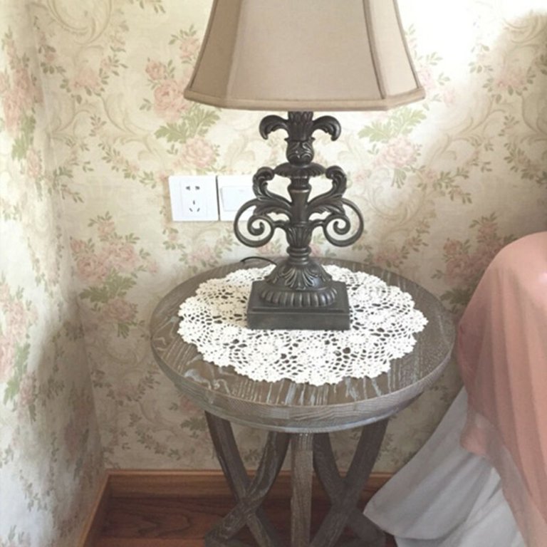 Small Round Lace Table Cloth Vintage Crochet Cotton Fl Tablecloth 50cm Decor Com Small Round Lace Table Cloth Vintage, Tablecloth For Small Round End Table