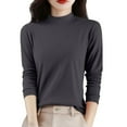 thumbnail image 4 of ZJXFGS Basic Long Sleeve Shirts For Women Womens Long Sleeve T Shirts Womens Tops Dressy Tops For Women Slim Fit Shirts For Women Fashion Tops For Women Trendy Winter Long Sleeve Shirts For Women 2XL, 4 of 9