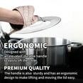 thumbnail image 2 of Sterline Universal Lids Set with Tempered Glass Top - Fits 5-12 Inch Pots, Pan, and Skillets - Set of 2, Large and Small, Stainless Steel Replacement Pot Lid for Kitchen Organizing, Spa, 2 of 6
