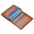 thumbnail image 2 of Men’s Bifold Front Pocket Wallet Genuine Leather RFID Blocking Card Billfold, Brown, 2 of 7