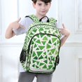 thumbnail image 6 of FORMRS Unisex School Backpack 17" Student Travel Bag with Laptop Compartment, Green Dot Triangles Pattern, 6 of 7