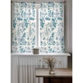 thumbnail image 4 of Green Garden Vintage Tier Curtains 45 Inch Length,Sheer Curtains for Bedroom Living Room,Modern Art Building Boat Tree Rod Pocket Voile Drapes Kitchen Curtains Small Half Window 27.5"x45" 2 Panels, 4 of 7