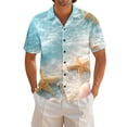 thumbnail image 4 of Alun Women's Summer Hawaiian Tops Tropical Plant Printing Short Sleeve Button down Shirts Casual Relaxed Fit Lightweight Breathable Beach Holiday Blouse Outfits 6—Mint Green XL, 4 of 6