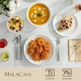 thumbnail image 5 of Vancasso 24 Piece Porcelain Dinnerware Sets, Porcelain Dinner Sets for 6, Plates and Bowls Sets with Embossed Design, Dishwasher & Microwave Safe, Black Trim, 5 of 7