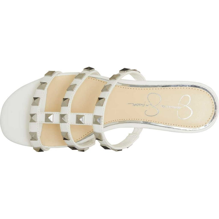 Women s Jessica Simpson Caira Studded Slide White Bright Synthetic 8 M Walmart