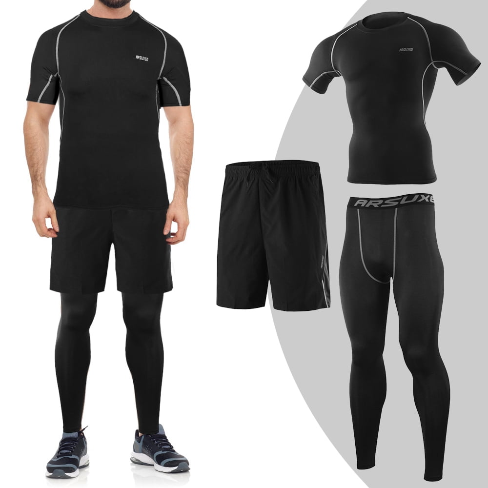 Men's workout leggings with shorts Clearance