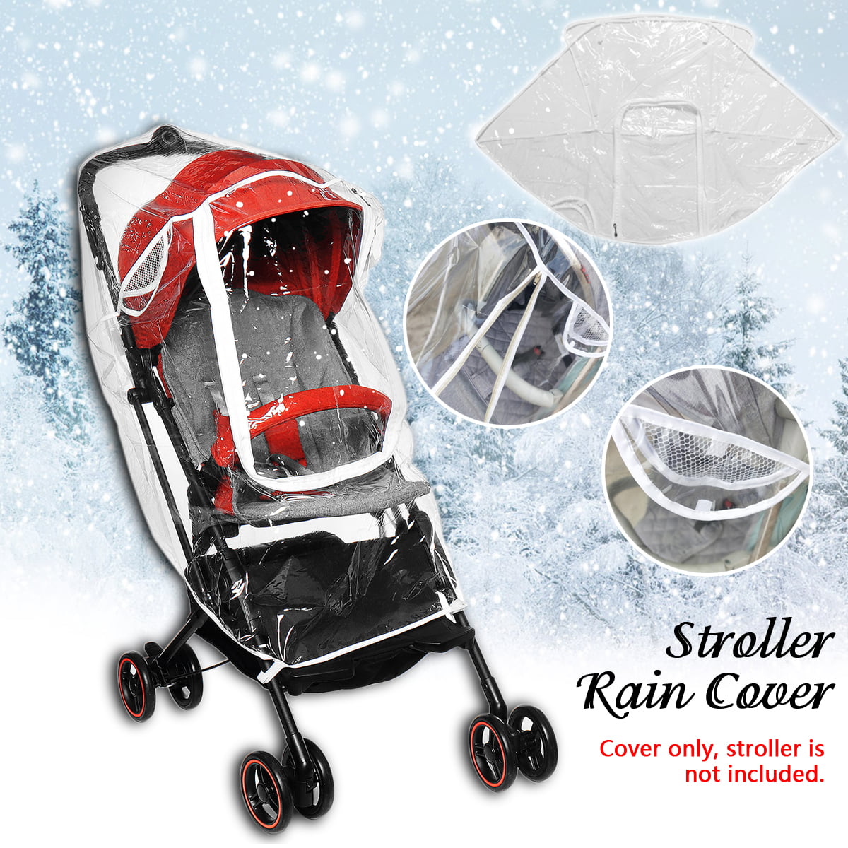 Baby Stroller Rain Cover Wind Universal Rain Canopy Raincoat for Pram Pushchair 