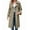 Green, variant on Women'S Double Breasted Long Trench Coat Windproof Classic Lapel Slim Overcoat with Belt Khaki L