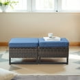 thumbnail image 2 of POCASSY Outdoor Patio Brown Ottoman with Cushion(Set of 2), 2 of 6