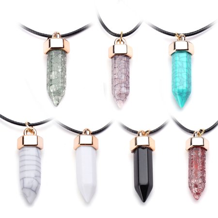 Pure Quartz Crystal Ball New Natural Quartz Crystal Chakra Healing Point Stone Gemstone Pendant Necklace,Gray White color ()