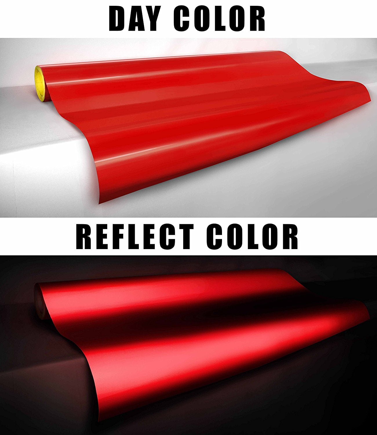 Red Reflective Sheet 12" x 30" Adhesive Craft Vinyl for Cricut