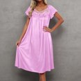 thumbnail image 2 of LIIPEE Womens Summer Nightgown Casual Short Sleeve Lace Sleep Dress Ladies Cozy Sleepwear, 2 of 4