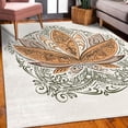 thumbnail image 3 of Lotus Decorative Rug, Flower Bloom Ornaments Exotic Petals Oriental Traditional Boho Design, Quality Carpet for Bedroom Dorm and Living Room, 6 Sizes, Pale Eggshell, by Ambesonne, 3 of 4