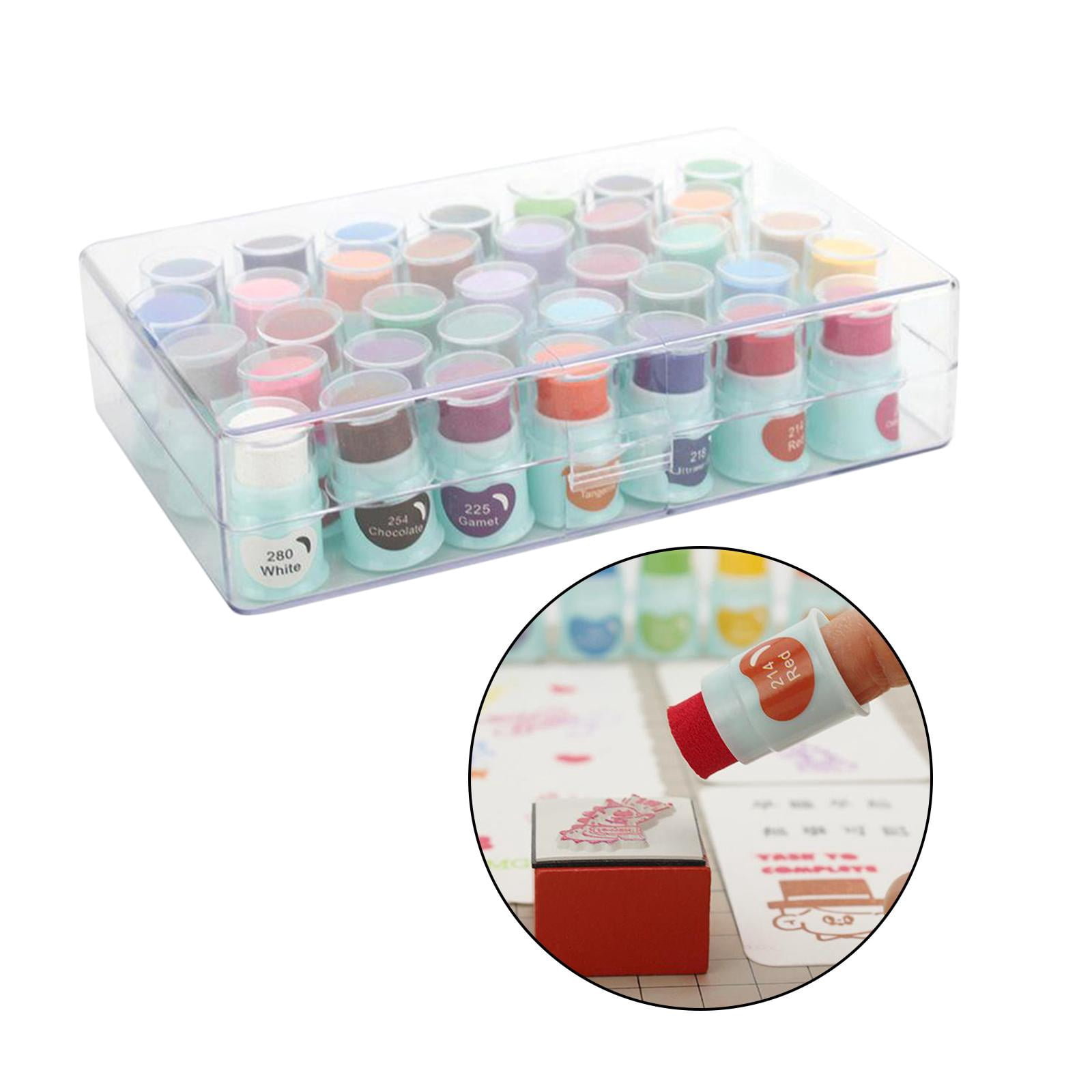 FVDPWYE 35Pcs Ink Pad, Rainbow Stamp Pads for Stamping Children,Ink Pad Non Ink Pad Set for Card Making, Rubber Stamps, Paper, Fabric