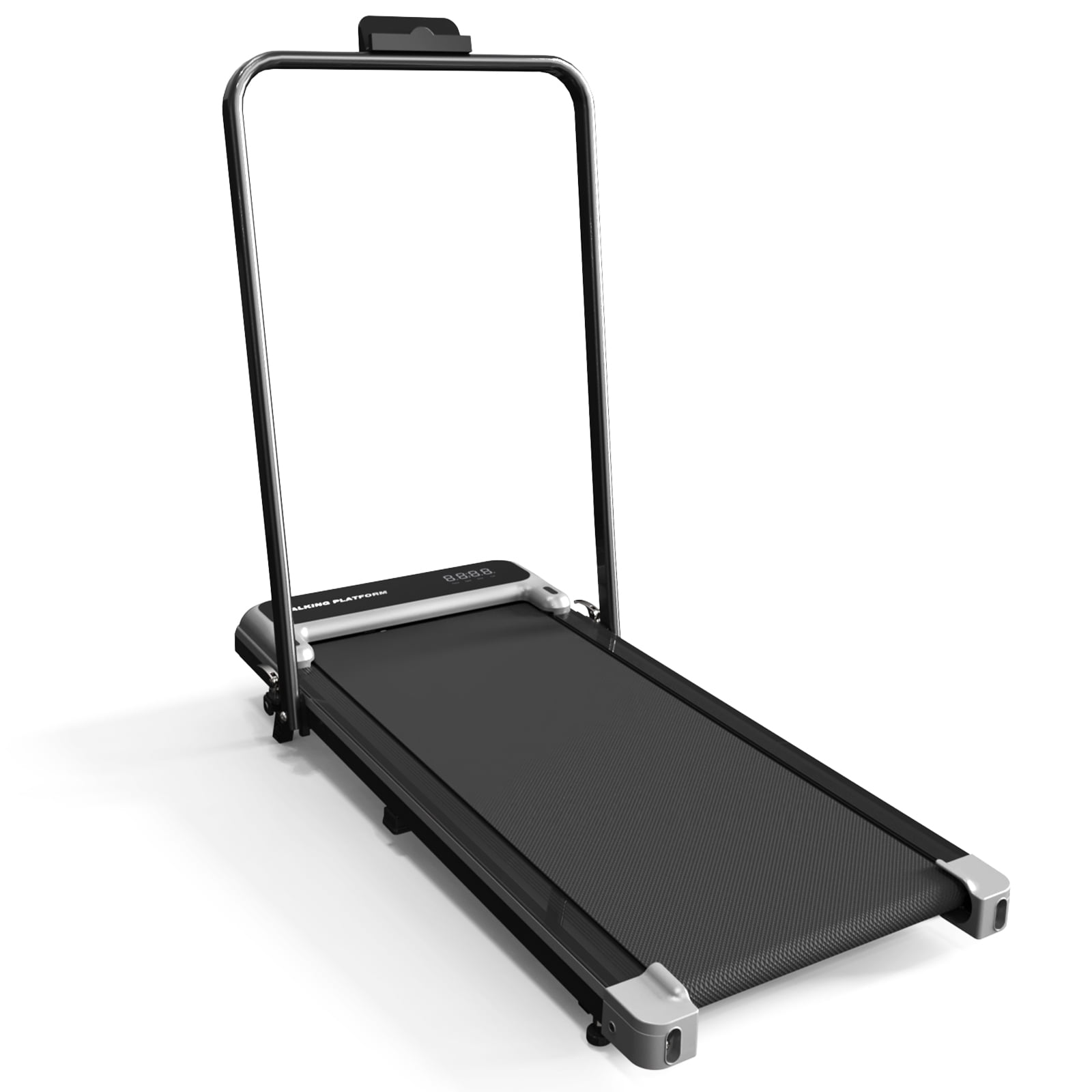 ASoopher Foldable Walking Pad with Incline and Handle Bar, Small Portable Treadmill, for Home and Office，2.5 HP Under Desk Treadmills, 0.6-3.8 MPH, Grey
