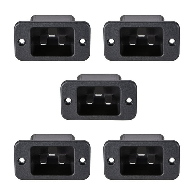 Unique Bargains C20 Panel Mount Plug Adapter AC 250V 16A 3 Pins IEC Inlet Plug Staight 5pcs