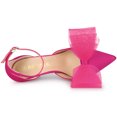 thumbnail image 4 of Zapatos de tacón alto de aguja Allegra K correa en el tobillo pajarita Rosa caliente 38, 4 of 6