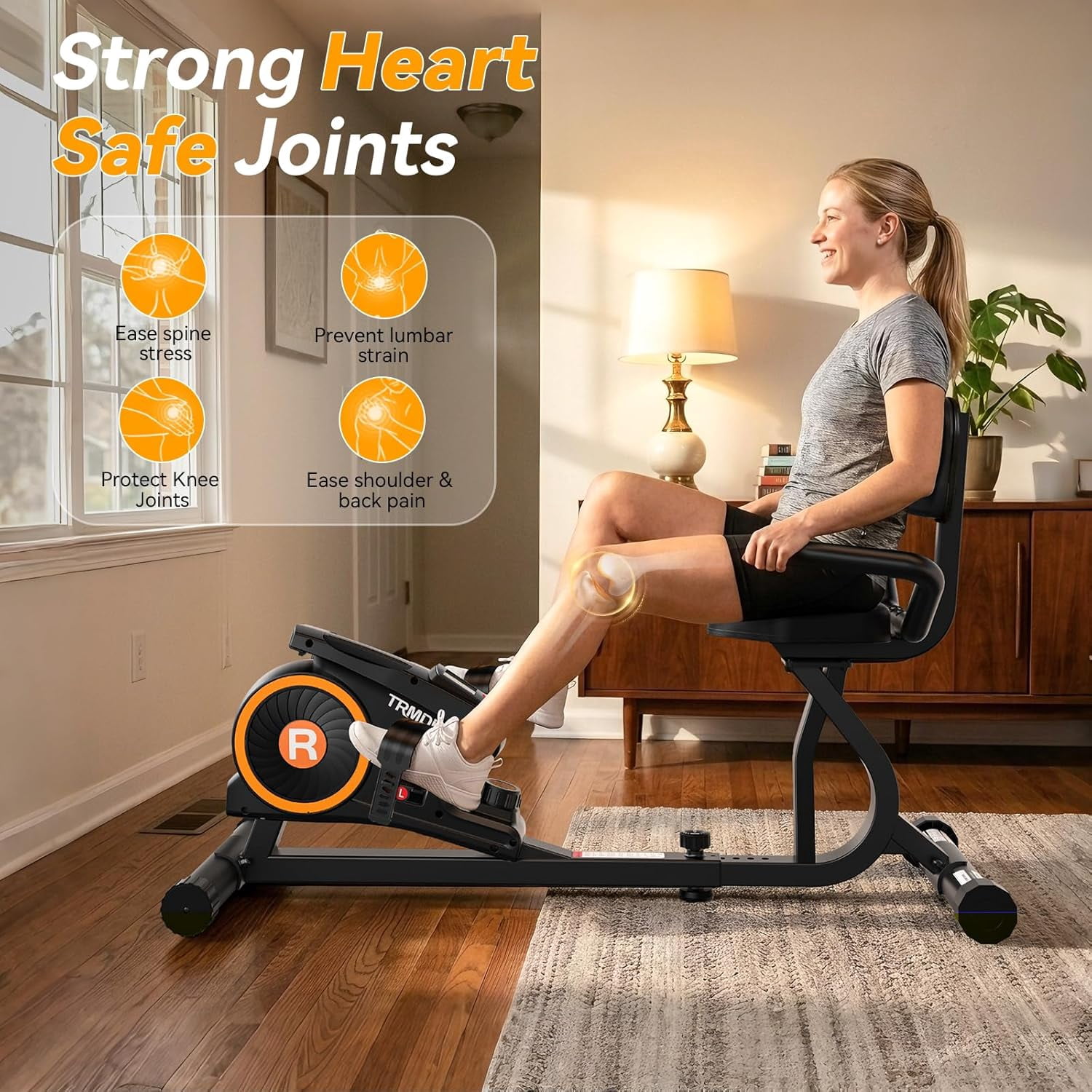LNOW Recumbent Exercise Bike Stationary Belt Drive Indoor Cycling Bikes for Home Cardio Workout Training