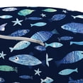 thumbnail image 3 of Fishes Pouf Cover with Zipper, Silhouettes of Aquarium Animals in Watercolor Effect Marine Life Illustration, Soft Decorative Fabric Unstuffed Case, 30" W X 17.3" L, Navy Blue Seafoam, by Ambesonne, 3 of 5