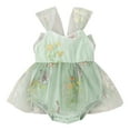 thumbnail image 1 of WEAIXIMIUNGChristmas Girls Sleeveless Floral Embroider Tulle Backless Romper Bodysuits 3-6 Months, 1 of 8