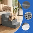 thumbnail image 4 of EDX 4-Step 18'' Tall Dog Stairs, Right-Angle Design, Non-Slip Foam Core, Easy Clean, Indoor & Outdoor Use for High Beds & Sofas, 4 of 10