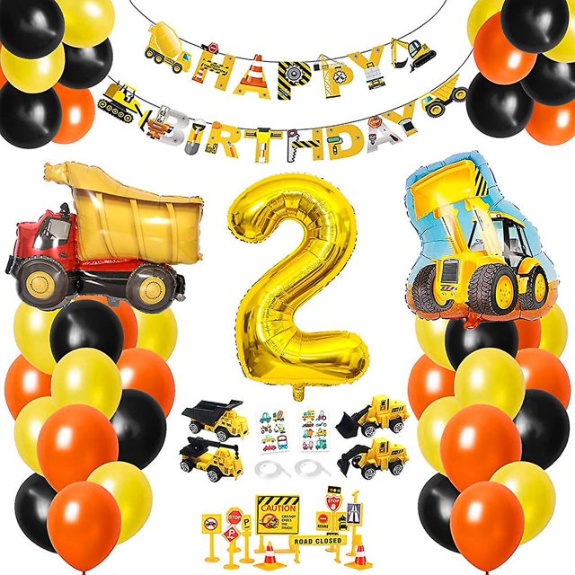 Decoraciones de cumpleaños de construcción, decoraciones de segundo cumpleaños de acsergery