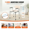 thumbnail image 4 of KFFKFF Toilet Chair, Portable Lavatory with Cushioned Seating, Foldable Arms, 7-Stage Height Modification, 5.8L Detachable Pail, Simple Assembly, 350LBS Weight Limit, for Elderly and Adult Users, 4 of 9