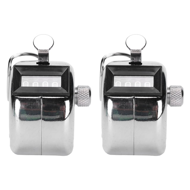 2Pcs Hand Tally Manual Knob Counter Stainless Steel 0-9999 for Workshop Inventory