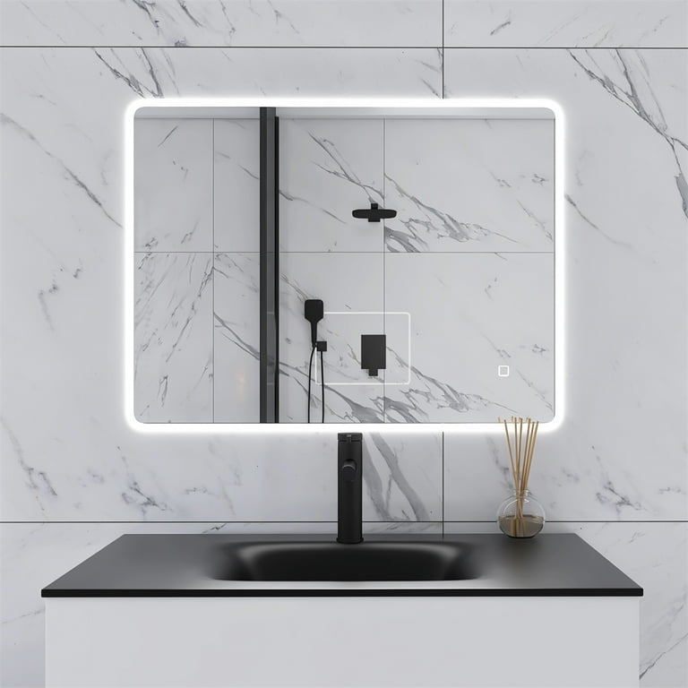 24.00 in. W x 32.00 in. H Framed Rectangular Bathroom Vanity Mirror in Gray 24.00 in. W x 32.00 in. H Framed Rectangular Bathroom Vanity Mirror in Gray