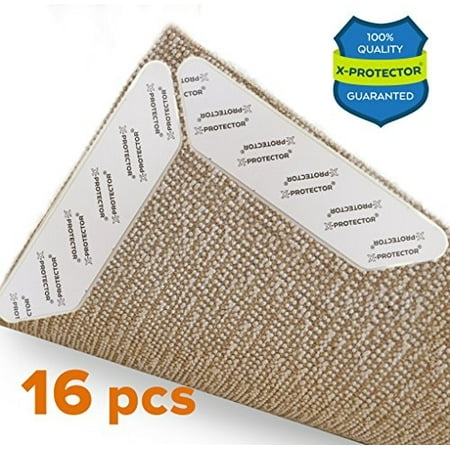 x-protector rug grippers best 16 pcs anti curling rug gripper. keeps your rug in place & makes corners flat. premium carpet gripper with renewable carpet tape ideal non slip rug pad for your (Best Place To Keep Bananas)