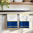 thumbnail image 7 of Modern Navy Blue Gold Kitchen Towels Set of 3, Minimalist Geometric Yellow Striped Absorbent Dish Towels for Kitchen, Microfiber Hand Towel, Quick Drying Tea Towel for Cleaning Decorative Dishcloths, 7 of 7