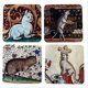 thumbnail image 3 of 4 PCS Medieval Cat Coasters for Drink Set Cat Pattern Round Coasters, 3 of 5