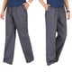 thumbnail image 3 of Pantalones de hombre de algodón puro liso con cintura elástica y corte recto, 3 of 4