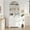 Walnut wood color, variant on EastVita 72" Tall Arched Pantry Cabinet with Doors, 5-Tier Kitchen Pantry Cabinet with Adjustable Shelf & Black Handles, Wood Storage Cabinet for Dining Room, Kitchen, Living Room