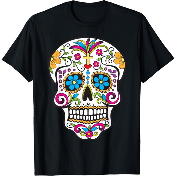Premium model-Unisex-100% cotton-Day of the Dead Sugar Skull T-Shirt