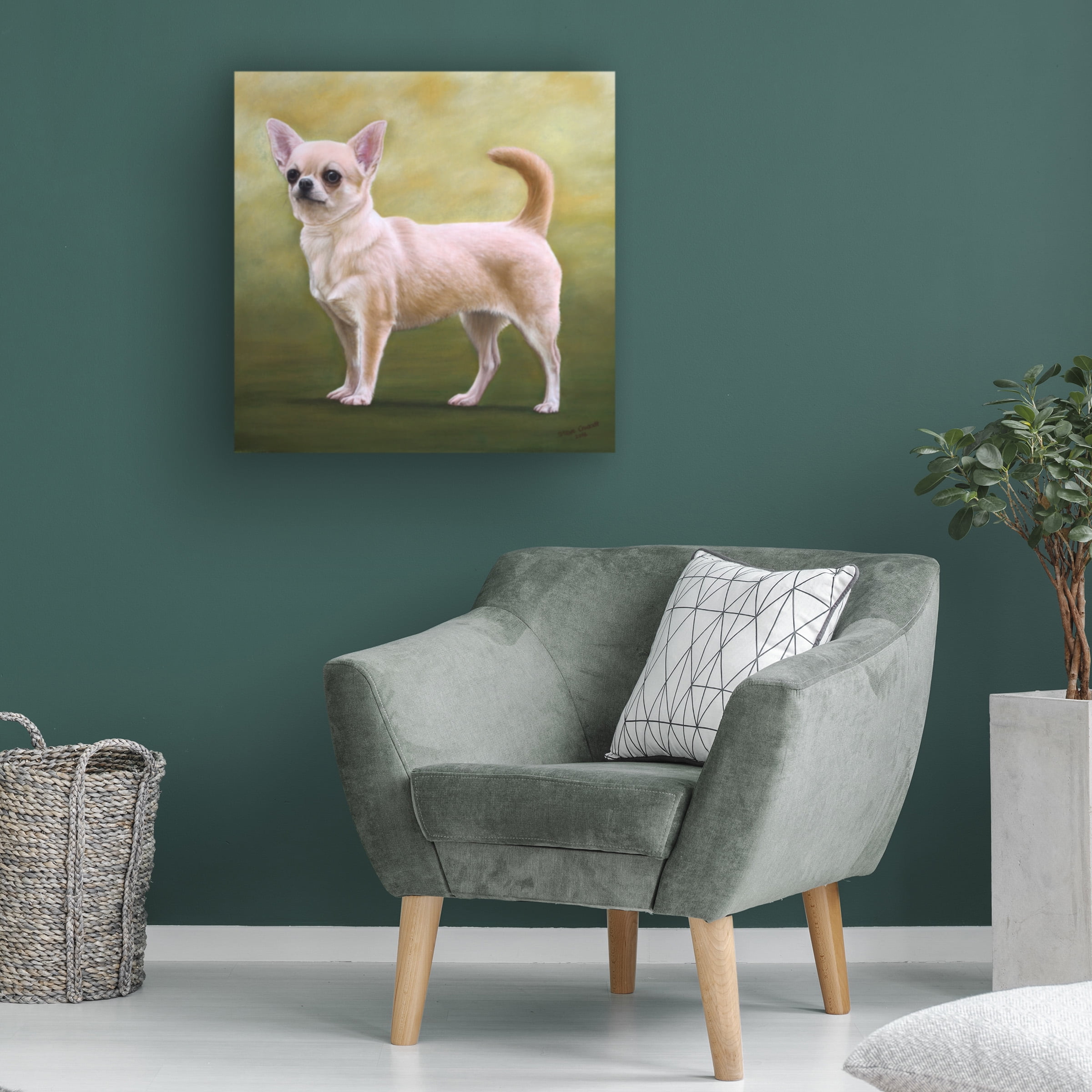 Steve Crockett 'Portrait Of A Chihuahua' Canvas Art