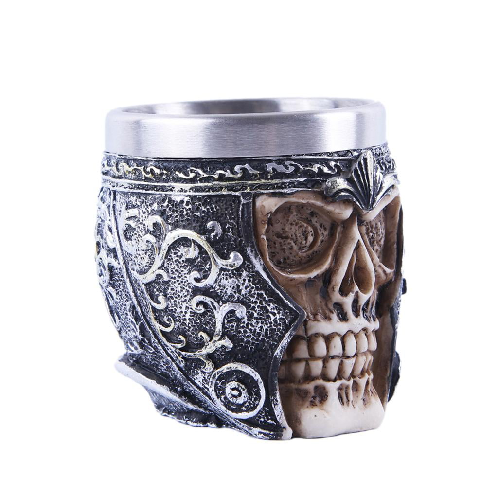 Medieval Tankard 3D  Skull Beer Mug Drinking Goblet Cup Stainless Steel Gift 