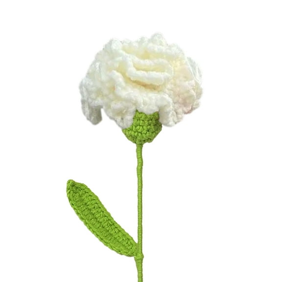 Clearance Under $10 Artificial flowers, Crochet Flowers 1 Pcs Knitted Artificial Wool Carnation For Wedding Bouquet Birthday Anniversary