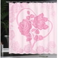 thumbnail image 3 of Ambesonne Vintage Valentine Shower Curtain, Roses in Heart, 69"Wx70"L, Pink Pale Pink, 3 of 4