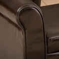 thumbnail image 4 of Dalton Bonded Leather Brown Armed Storage Ottoman, 4 of 4