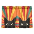 thumbnail image 7 of Yayeee Kitchen Curtains Tier Pair Light Filtering 27"x24" Rod Pocket Short Cafe Window Panel, Black Cat, 7 of 7