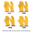 thumbnail image 2 of Guantes para herramientas de jardinería, guantes de trabajo de piel de vaca para conducir, resistentes al desgaste, guantes de motocicleta para deportes al aire libre de cinco dedos L ER, 2 of 5