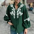 thumbnail image 3 of Uootdi Blouses for Women Long Sleeve Button Down Blouses Puff Sleeve Embroidered Boho Shirts Gift for Women Fall Loose Trendy Cas, 3 of 7