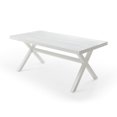 thumbnail image 3 of 70.87" Rectangular Outdoor Dining Table with X-Shape Aluminum Legs-White, 3 of 7